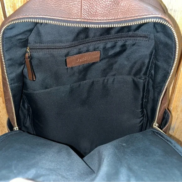 Fossil Brown Leather Men's Backpack - Picture 7 of 8